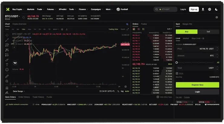 XT Exchange Screenshot